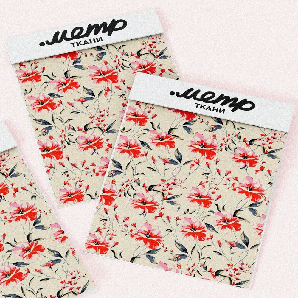 Ткань мембрана яркие оранжевые цветы