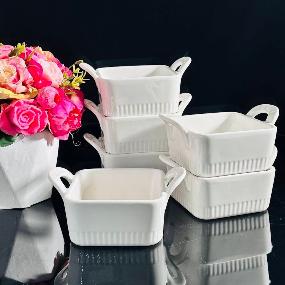 Lenardi 142-054 Набор из 6 квадратных салатников 13см в под.уп.(х8)Фарфор