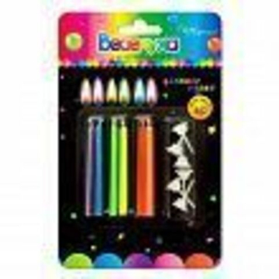 ХИТ Свечи тортовые "Волшебные незадуваемые" Разноцветный неон (Ассорти) с держателями