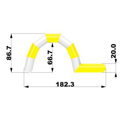 Надувная лестница для бассейна из ПВХ с бассейном, жёлтый, 1.82*1.1*0.87 м
