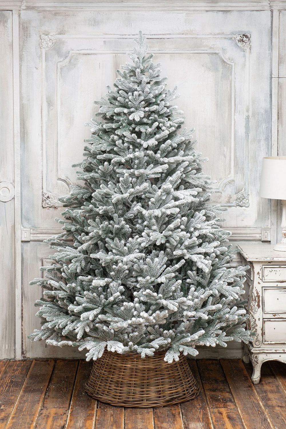 Заснеженная елка «Швейцарская» (Литая хвоя) 210 см / 2.1 м