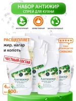 Универсальный чистящий спрей анти жир 4штуки