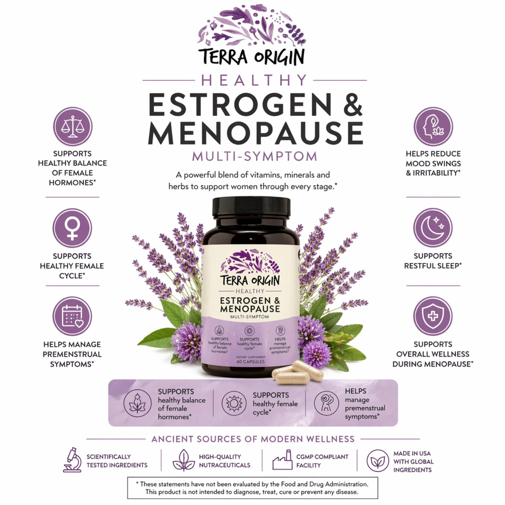 Terra Origin, Здоровый эстроген и менопауза, 60 капсул