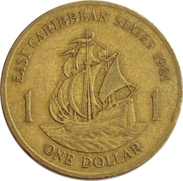 1 доллар 1981 Восточные Карибы