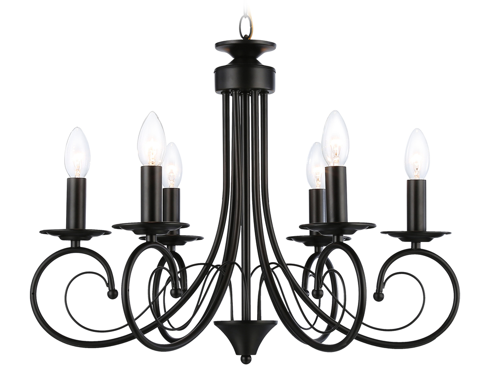 TR9612/6 BK черный E14/6 max 40W D560*650