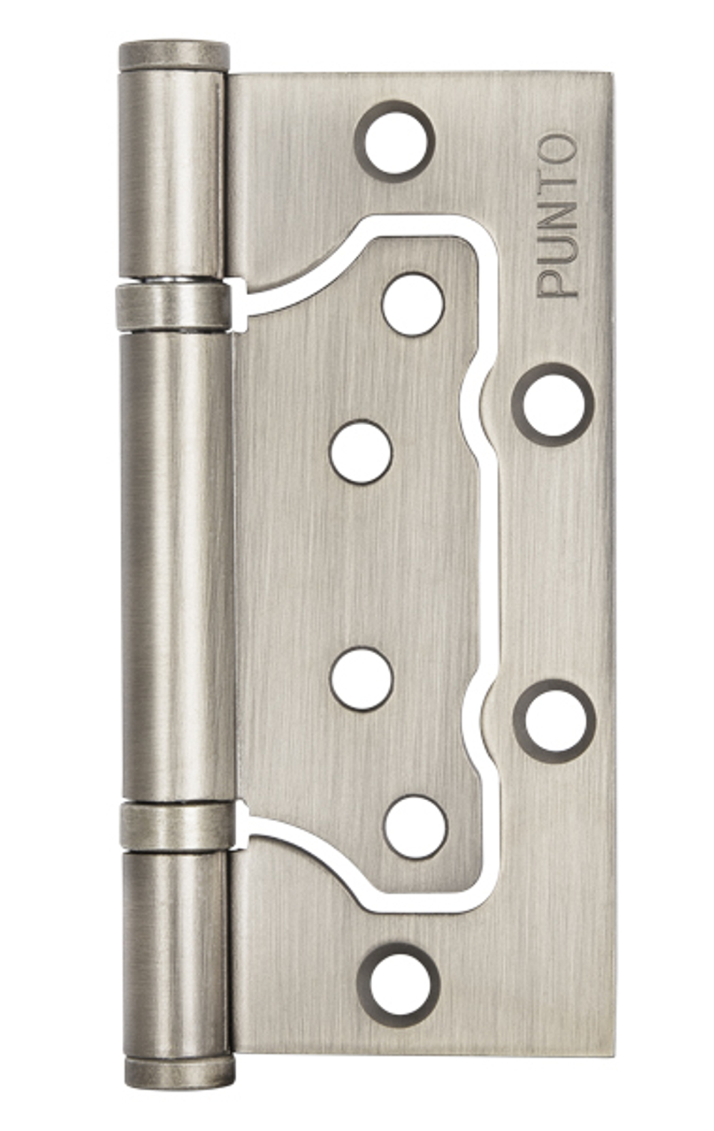 [ТОВАРА НЕТ В НАЛИЧИИ] Петля стальная накладная Пунто 200-2B 100x2,5 PN, цвет никель матовый (гарантия - 1 месяц)