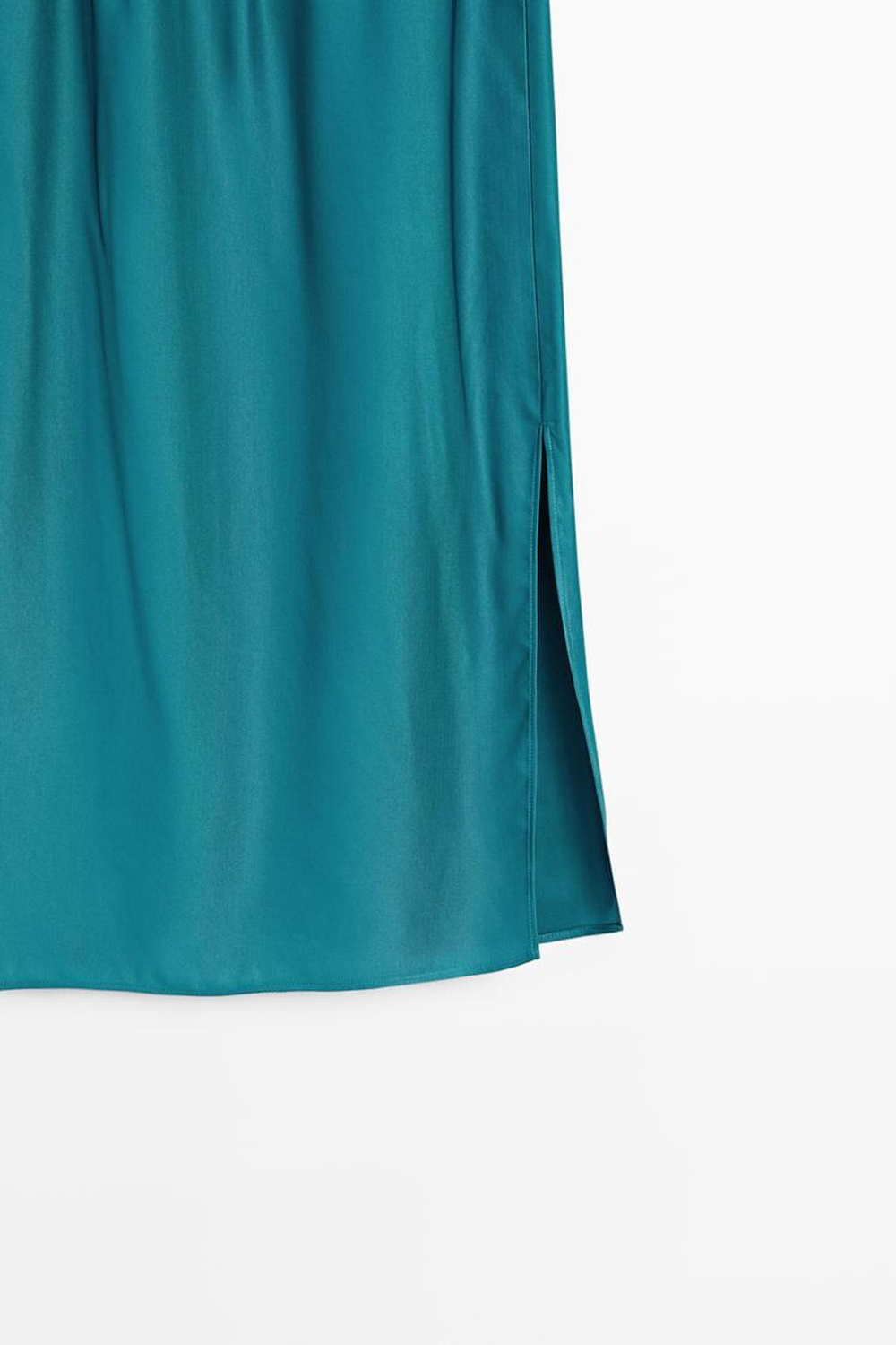 Massimo Dutti Атласная юбка миди с карманами, синий