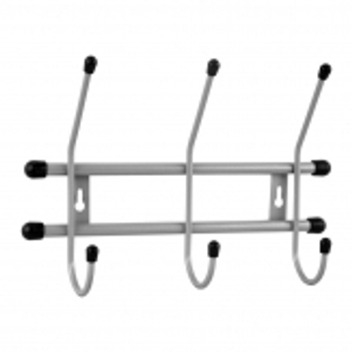 ВЕШАЛКА НАСТЕННАЯ СТАНДАРТ 3 КРЮЧКА СЕРЫЙ МЕТАЛЛИК ВНС33