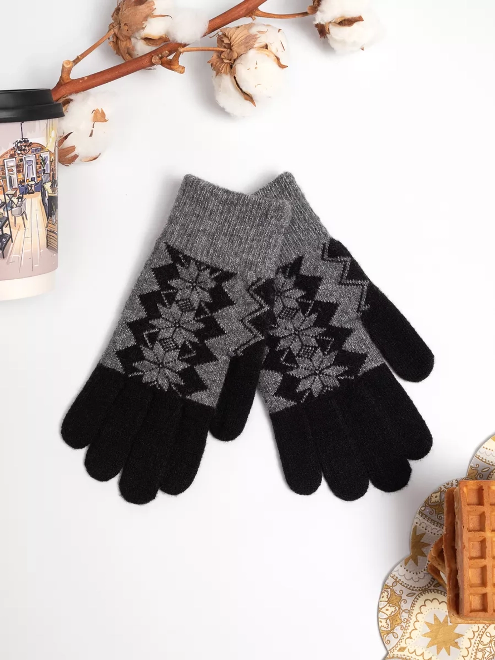 перчатки зимние шерстяные митенки