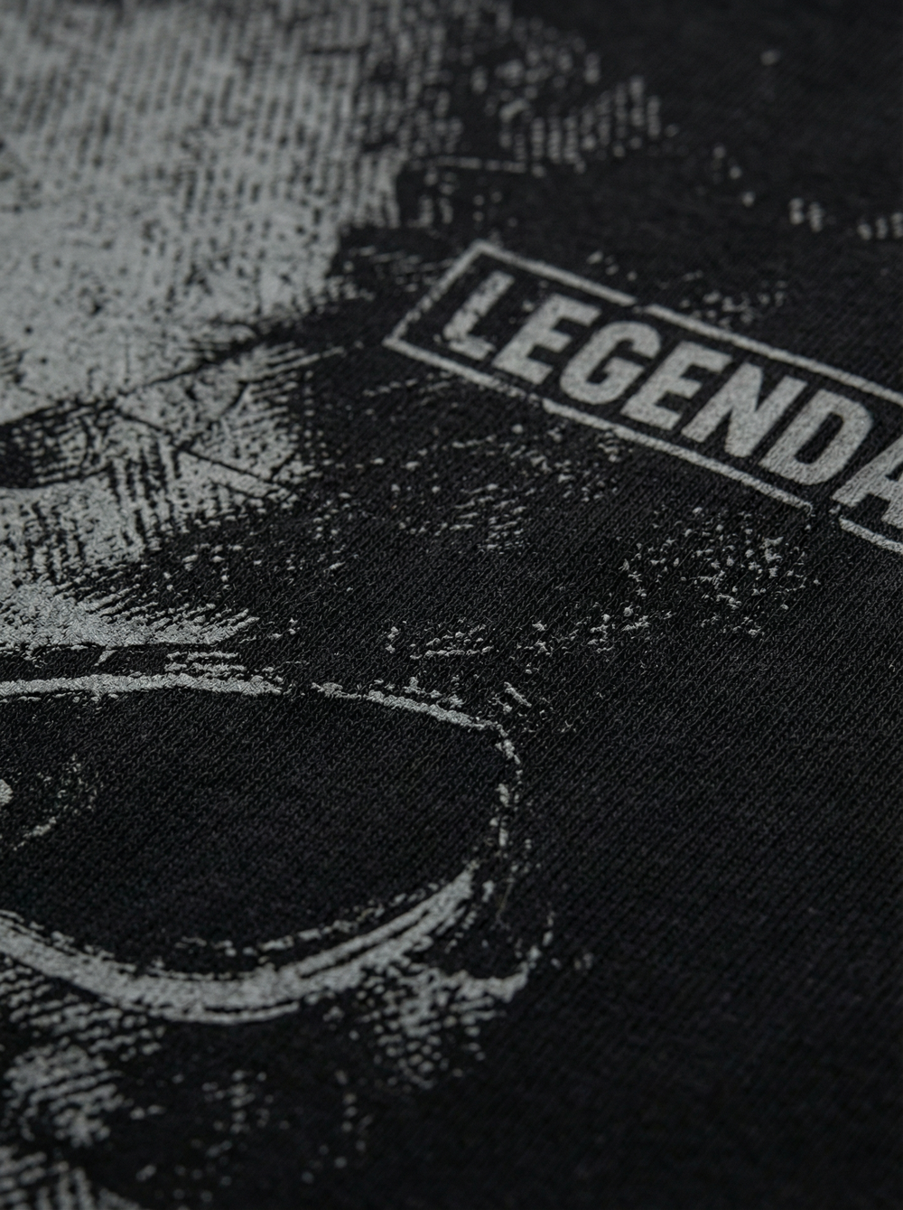 Футболка оверсайз хлопковая черная LEGENDA Череп темно-серый