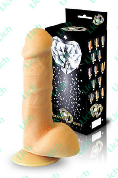 Реалистичный фаллоимитатор с мошонкой на присоске