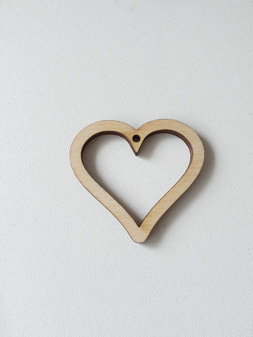 Бирка Сердце Воздушное  40 мм, дерево