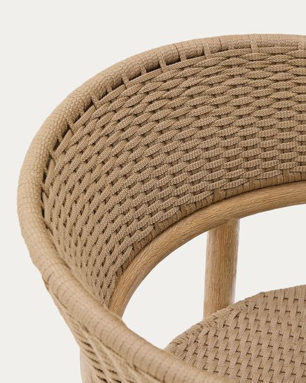 Стул Arinella из акации с натуральной отделкой и бежевой веревкой Испания 