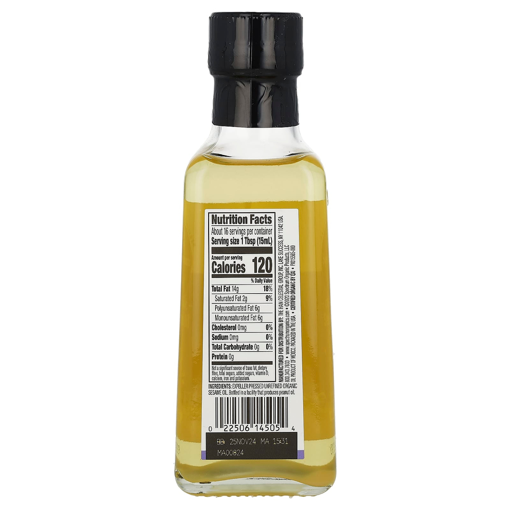 Spectrum Culinary, органическое кунжутное масло, нерафинированное, 236 мл (8 жидк. унций)
