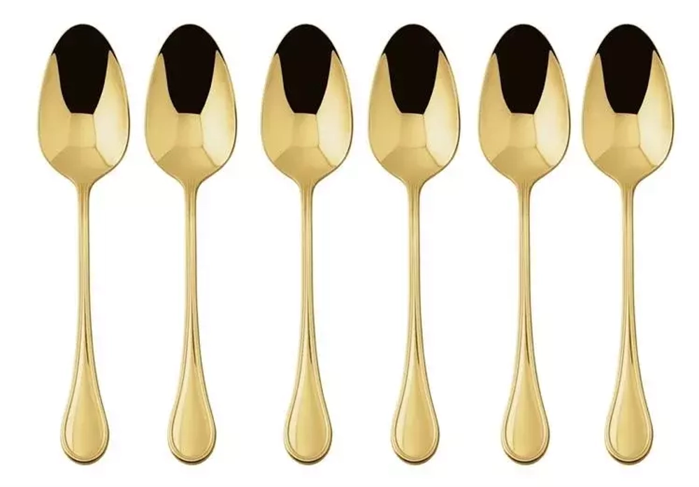 Sambonet - Набор из 6 ложек для эспрессо Royal PVD Gold / артикул   52763GA7  / GTIN 8014808401091
