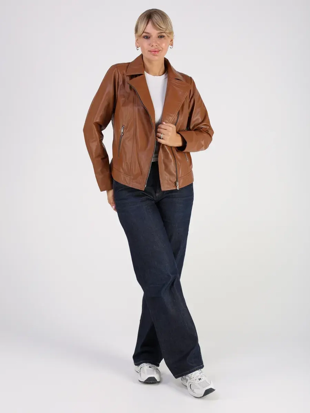 Кожаная куртка демисезонная косуха оверсайз