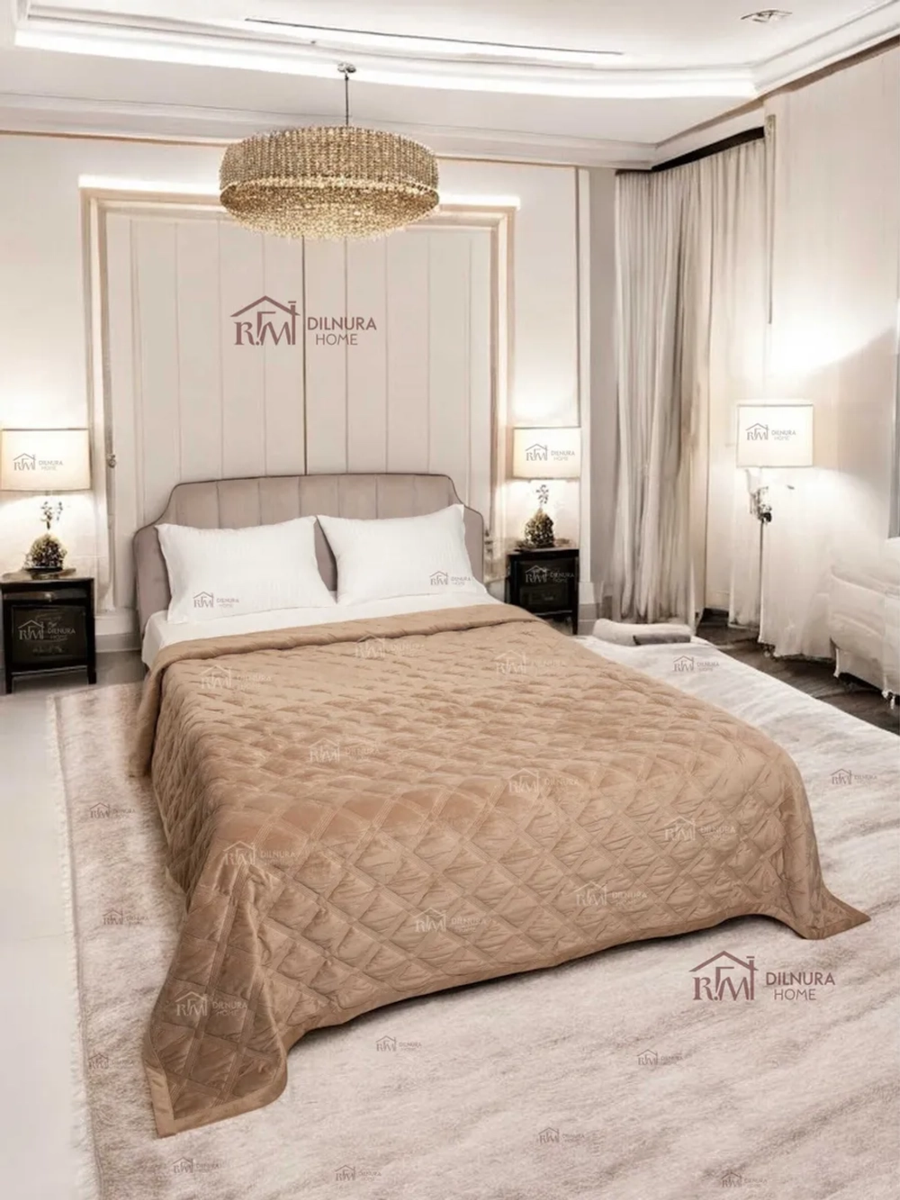 Покрывало 220х240 стеганое для кровати и дивана