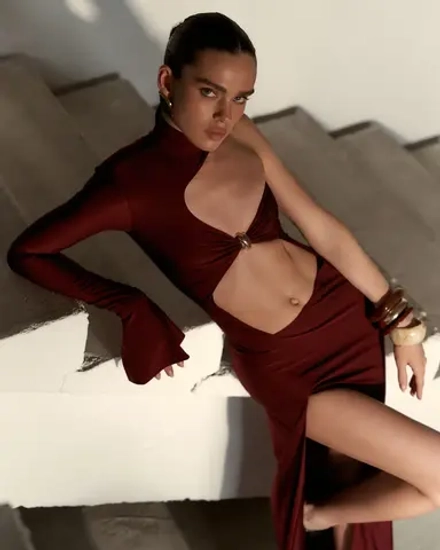 Платье без рукава, бордо