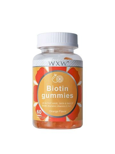 Витамины WXW Stock "Гамми", для волос, кожи и ногтей, БАД, 10 000мкг биотина, апельсин, 60 шт