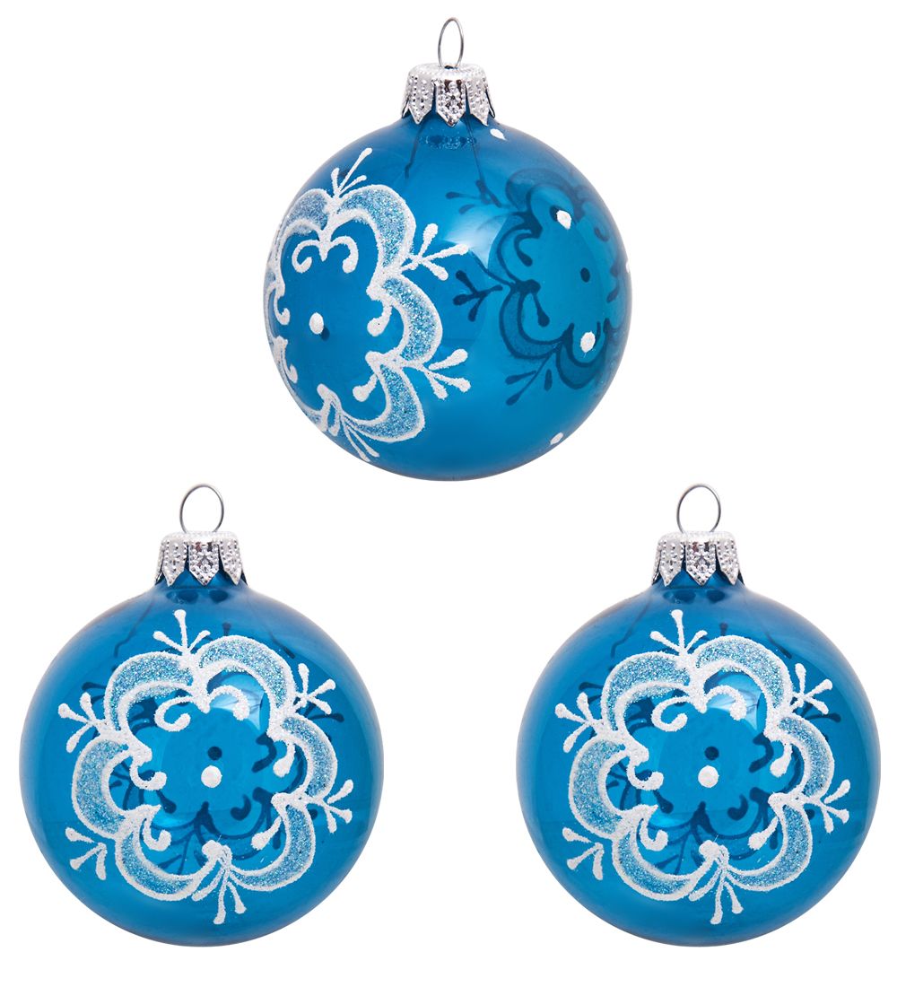 Элита НФШ-1378/2 Набор ел.украшений Шар 3шт «Снежинка» 65 мм