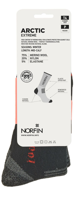 Носки Norfin T4P ARCTIC MERINO EXTREME CREW р.(42-44) L
