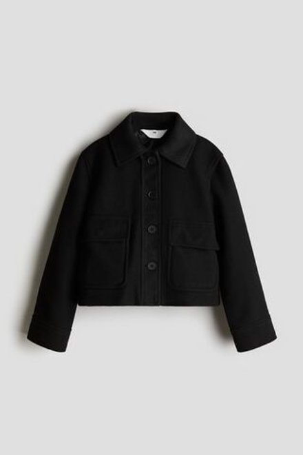 H&M Куртка-рубашка из фетра, черный
