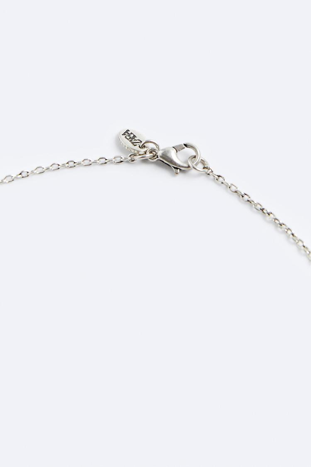 ZARA ЦЕПОЧКА С КОНТРАСТНОЙ ПОДВЕСКОЙ, СЕРЕБРИСТЫЙ