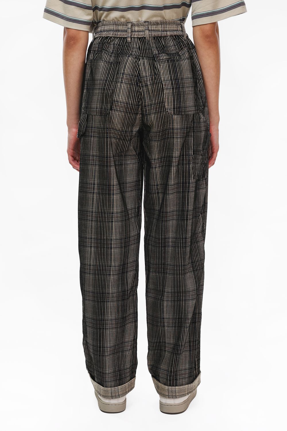 Брюки Ymkashix Velvet Tartan коричневые / черные