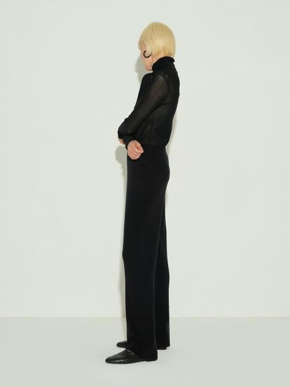 Женские брюки черного цвета из 100% шерсти - фото 4