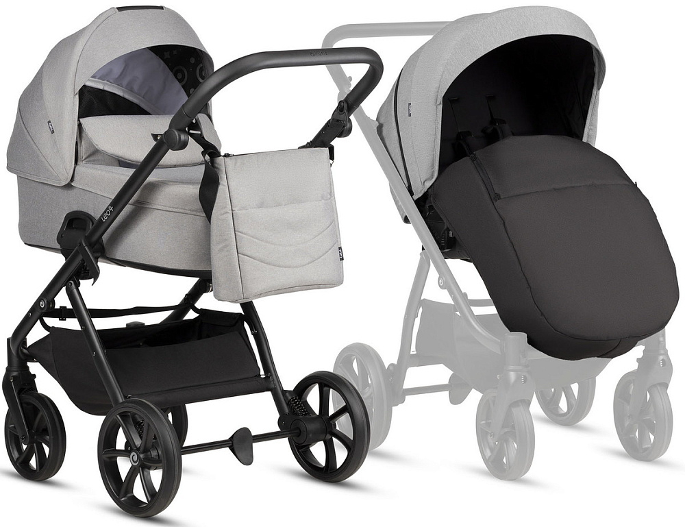 Детская коляска Tutis Leo 3 Plus 3 в 1 с автокреслом Elo Lux EduSky Black 1582068 Warm Grey