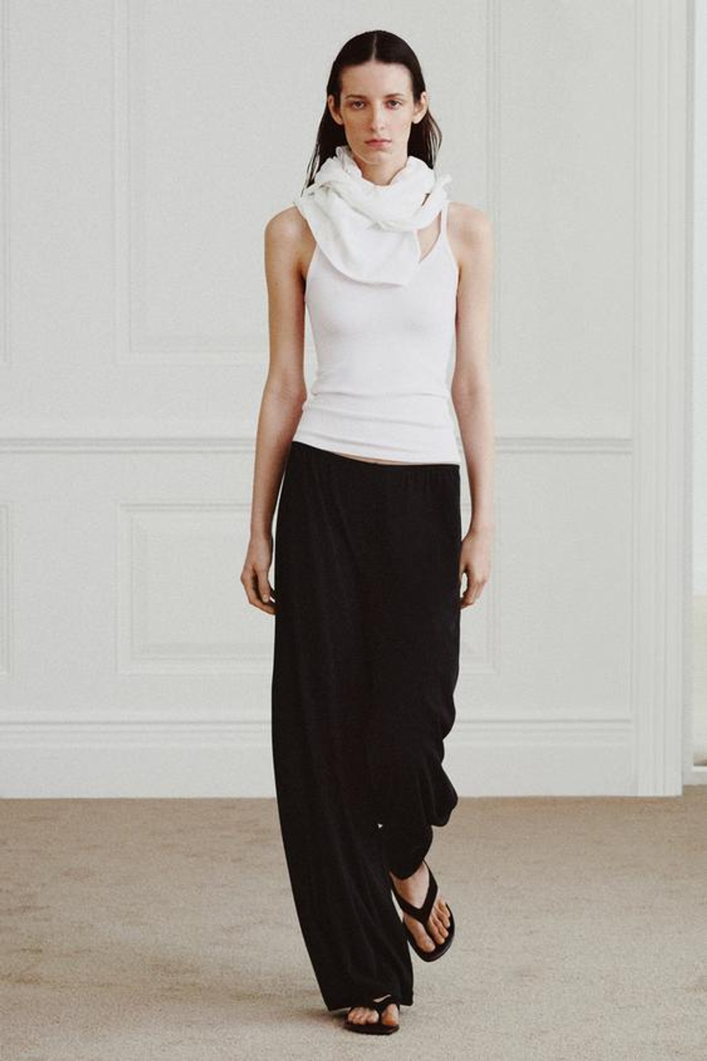 ZARA ПРЯМЫЕ БРЮКИ ИЗ ХЛОПКА, ЧЕРНЫЙ