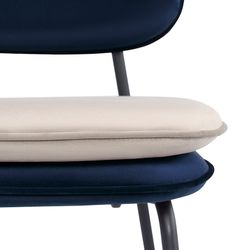Стул полубарный Pea, велюр, темно-синий/бежевый