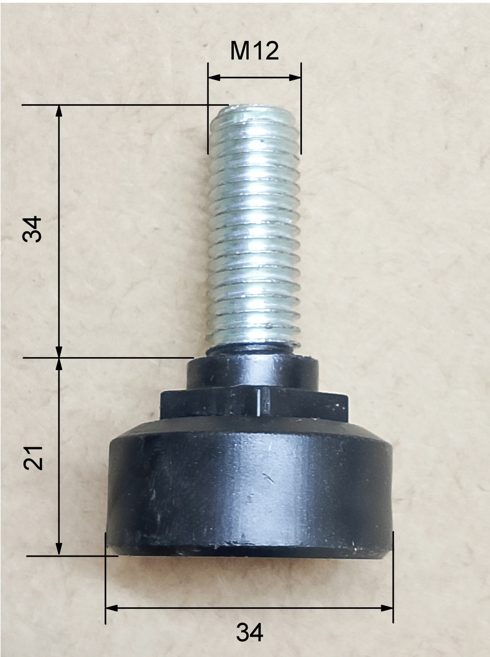 Опора регулируемая винтовая М12 для напольных шкафов, витрин, столов