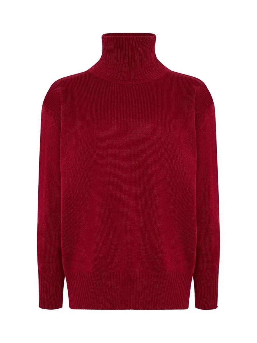 Свитер из шерсти мериноса OVER бордовый