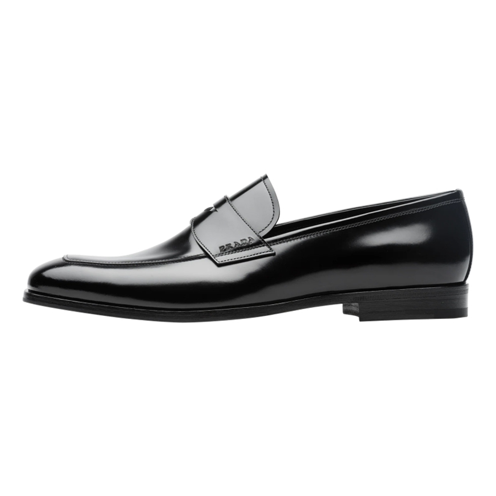 PRADA Brushed-leather Loafers