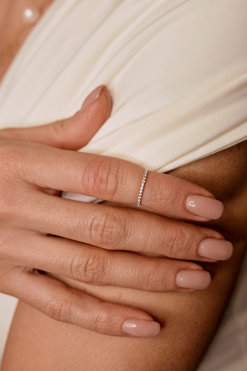 Фаланговое кольцо "Тонкая дорожка" с фианитами