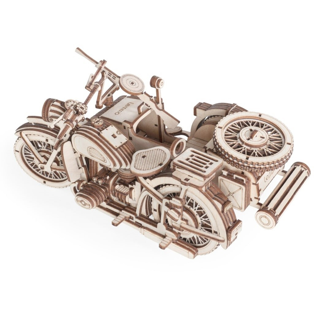 Деревянный конструктор Мотоцикл с коляской УРАН (Lemmo)