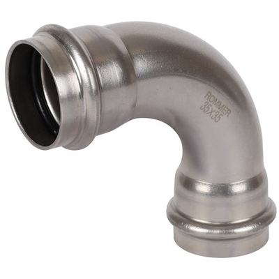 ROMMER Угольник 90° 35x35 из нержавеющей стали прессовой