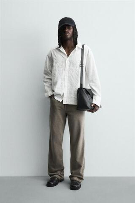 ZARA ДЖИНСЫ FLARE FIT, РЫЖЕВАТО-КОРИЧНЕВЫЙ