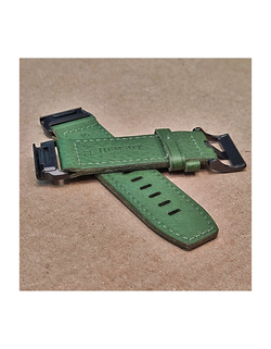 Ремешок кожаный 26 мм. для Garmin Fenix 7x / 6x / 5x / 3, Enduro 2 / Tactix 7, Tactix (Зеленый)Delta быстросъемный