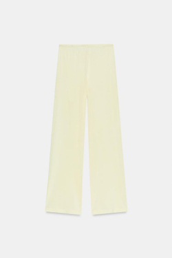 ZARA СТРУЯЩИЕСЯ БРЮКИ ПРЯМОГО КРОЯ, ЖЕЛТЫЙ