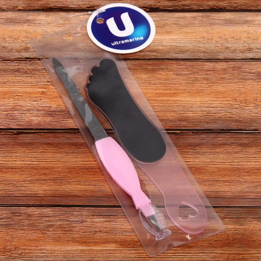 Набор педикюра в чехле 2шт «Manicure set», цвет микс, (шлифовка и пилка), 22*6см