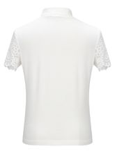 Нарядная блузка молочного цвета с кружевом AMADEO