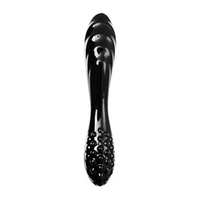 Черный двусторонний стеклянный фаллоимитатор 18,5см Satisfyer Dazzling Crystal 1 4045924