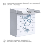 Комод с пеленальным столиком детский с глубокими ящиками SHEMANOFF F1580 ЁЖИК