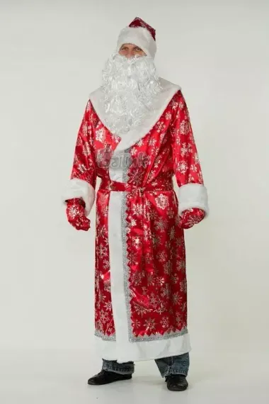 Костюм Деда Мороза, сатин красный
