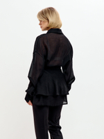 Черная блузка с баской Luna