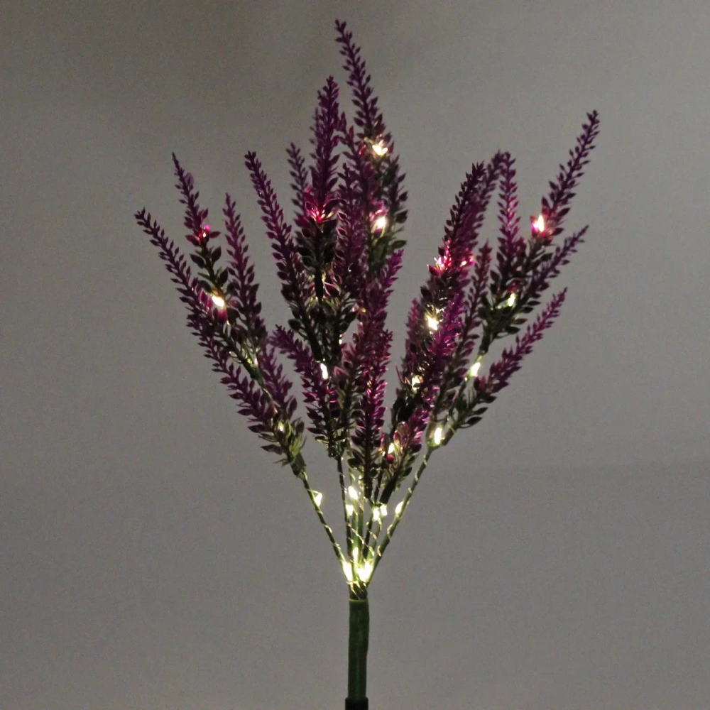 Светильник на солн.батарее (фигура на спице с подсветкой) «Лаванда» 73см, Фиолетовый (свечение тепл.белый)