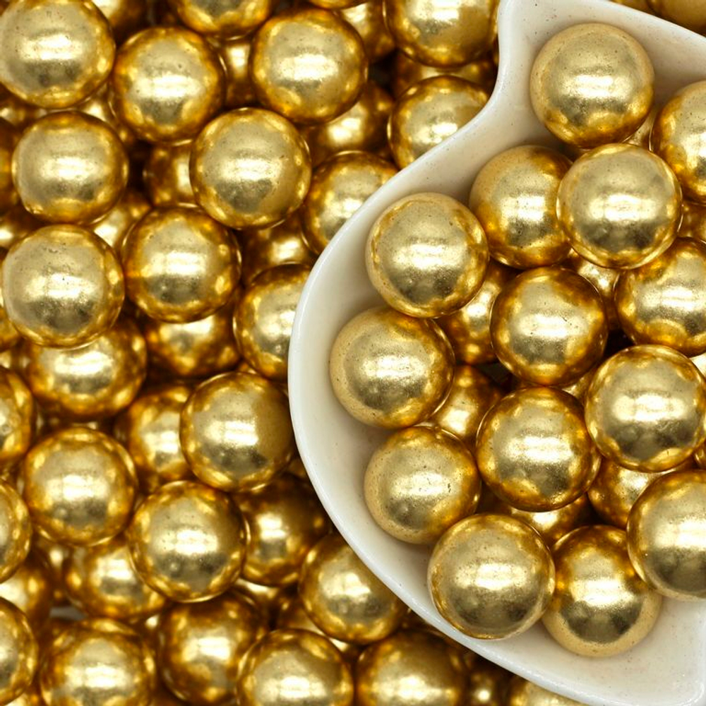 Шарики сахарные золото 14 мм 50 гр