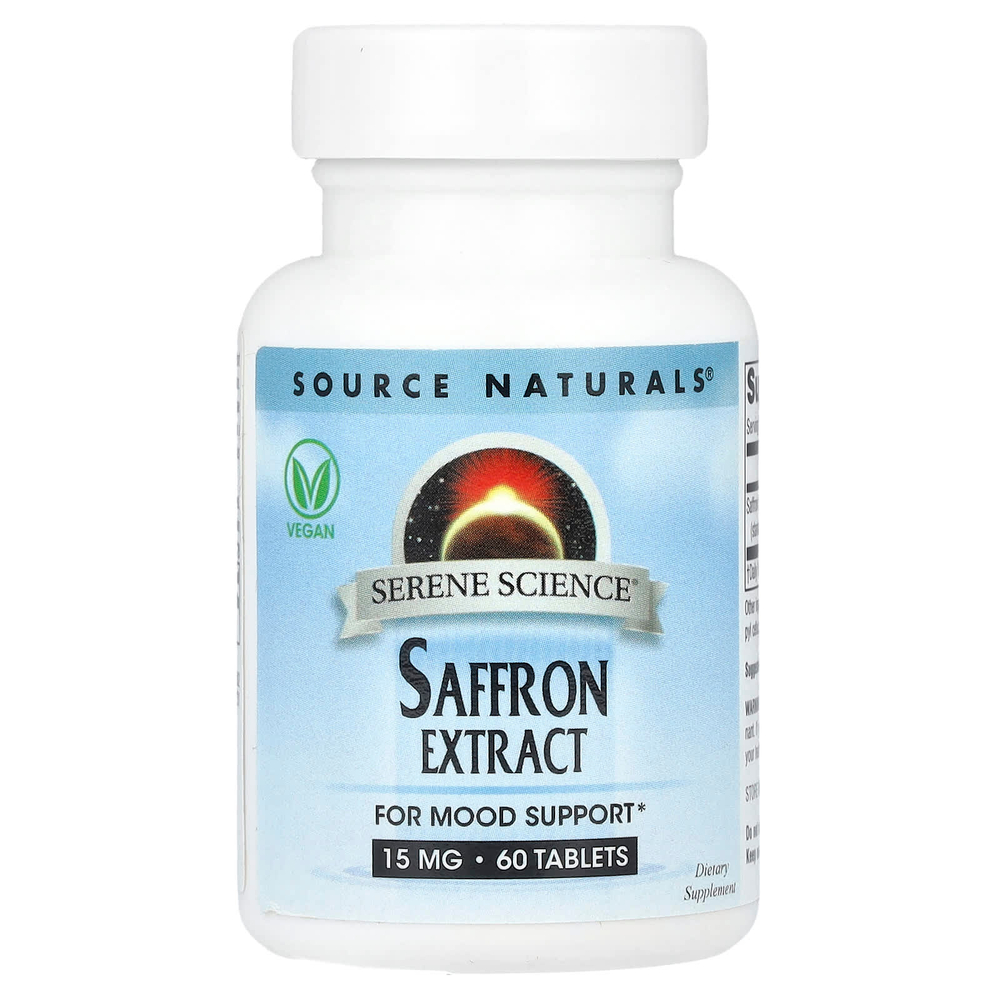 Source Naturals, Serene Science®, экстракт шафрана, 15 мг, 60 таблеток